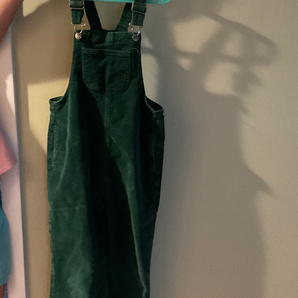 Cat & Jack Girls Green Wide Leg Overalls